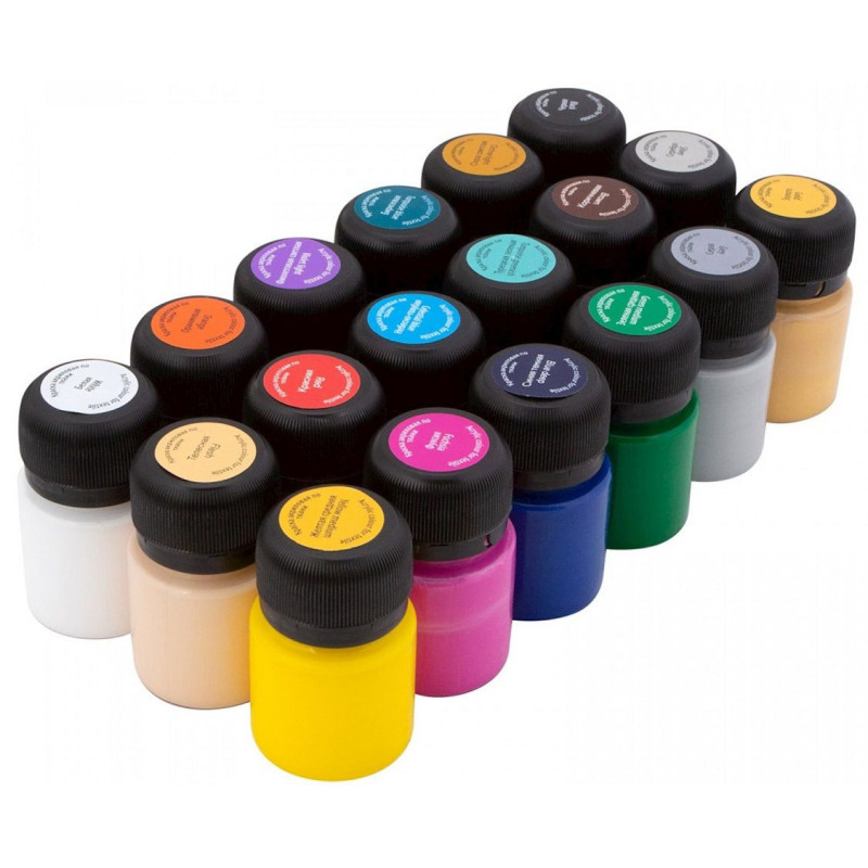 Set 18 culori textile Decola 20 ml – acrilice...