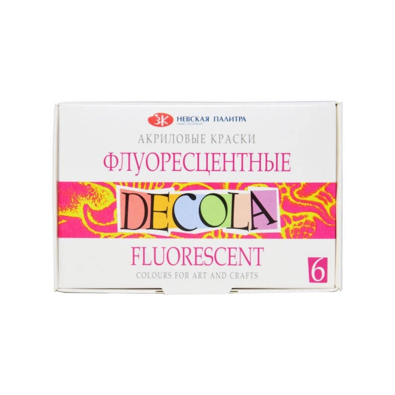 Set culori acrilice Decola fluorescente 6 x 20 ml