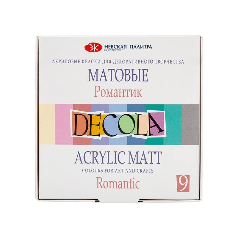 Set culori acrilice Decola Matt Romantic 9 x 20 ml