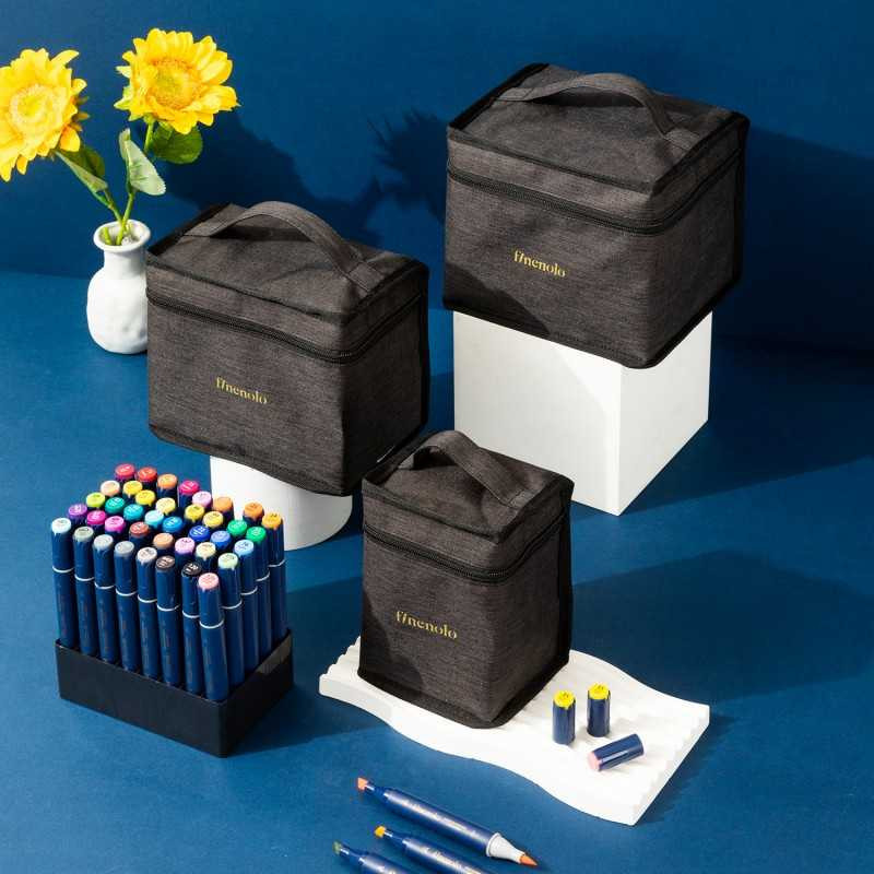 Set 60 markere sketching dual brush si vârf lat...