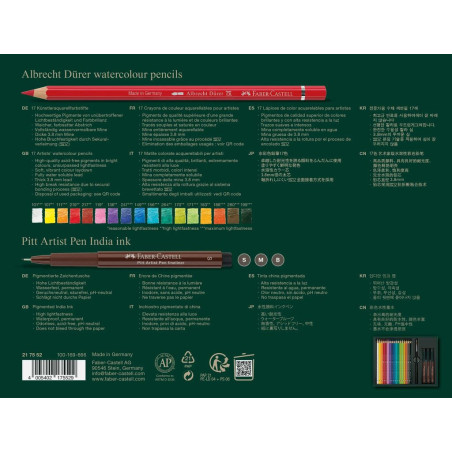 Set cadou 17 creioane acuarelabile A. Durer+3 pitt artist +pensula