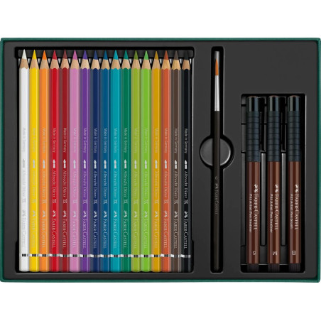 Set cadou 17 creioane acuarelabile A. Durer+3 pitt artist +pensula