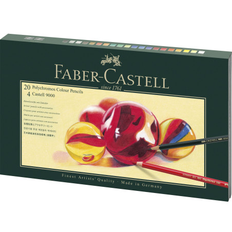 Set cadou 20 creioane colorate Polychromos + grafit Faber-Castell
