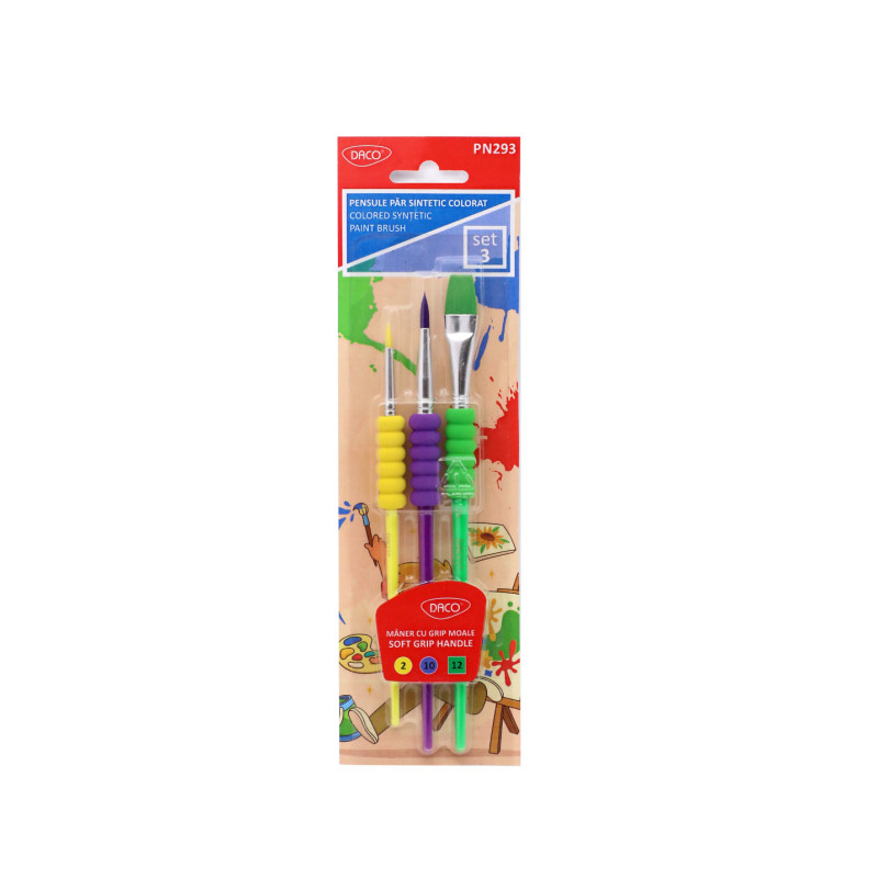 Set 4 pensule sintetice pentru copii DACO cu...