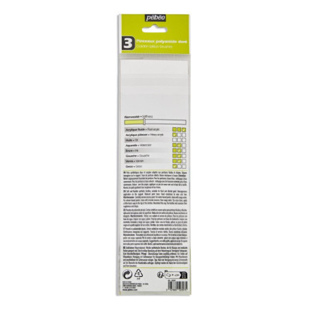 Set 3 pensule evantai PEBEO fir sintetic fibre aurii