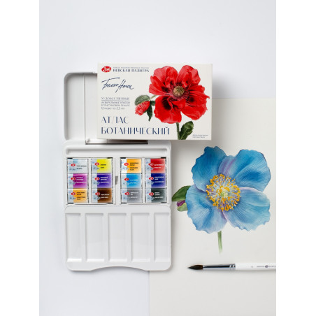 Set 12 acuarele White Nights Atlas Botanic 2.5 ml