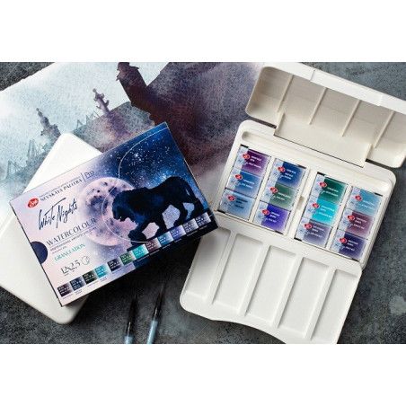 Set 12 acuarele granulație White Nights 2.5 ml