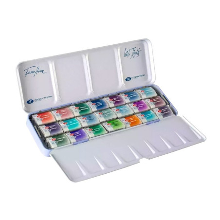 Set 21 acuarele granulație White Nights în cutie metalică