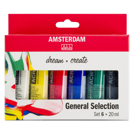 Set culori acrilice Amsterdam 20 ml x 6 General Selection