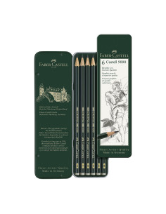 Set 6 creioane grafit Faber-Castell 9000 HB–8B cutie...