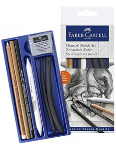 Set desen cărbune Faber-Castell 7 piese Pitt