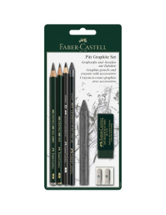 Set grafit 7 piese Faber-Castell Pitt Graphite 2B–6B