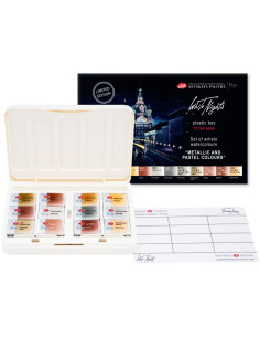 Set acuarele White Nights metalice & pastel 12 culori