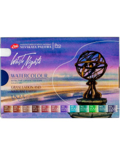 Set acuarele White Nights Natural Earth granulație 12 culori