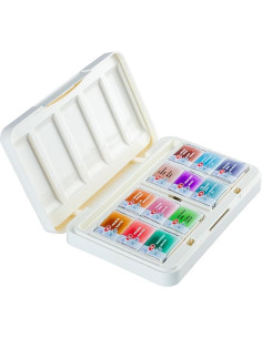 Set acuarele White Nights Natural Earth granulație 12 culori 2