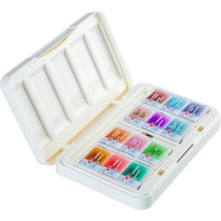 Set acuarele White Nights Natural Earth granulație 12 culori