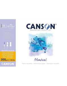 Bloc acuarela Canson Montval A3 300 g/mp 12 file