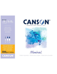 Bloc acuarela Canson Montval 36 x 48 cm 300 g/mp 12 file