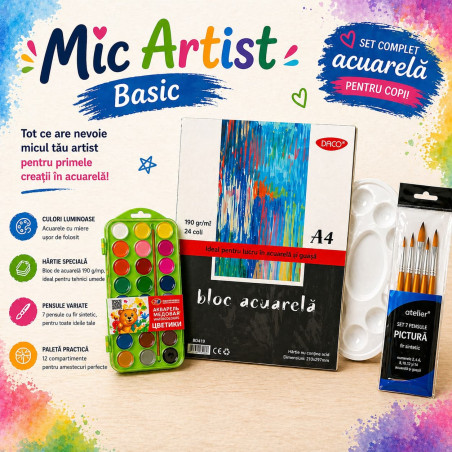 Set complet acuarelă pentru copii Mic Artist Basic