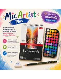 Set complet acuarelă pentru copii Mic Artist Plus