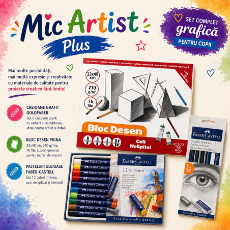 Set complet desen și grafică pentru copii Mic Artist Plus