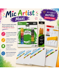 Set complet pictură acrilică pentru copii Mic Artist Maxi