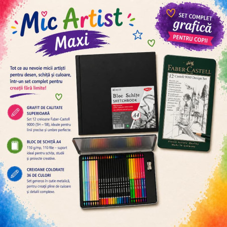 Set complet desen și grafică pentru copii Mic Artist Maxi