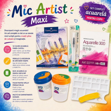 Set complet acuarelă pentru copii Mic Artist Maxi