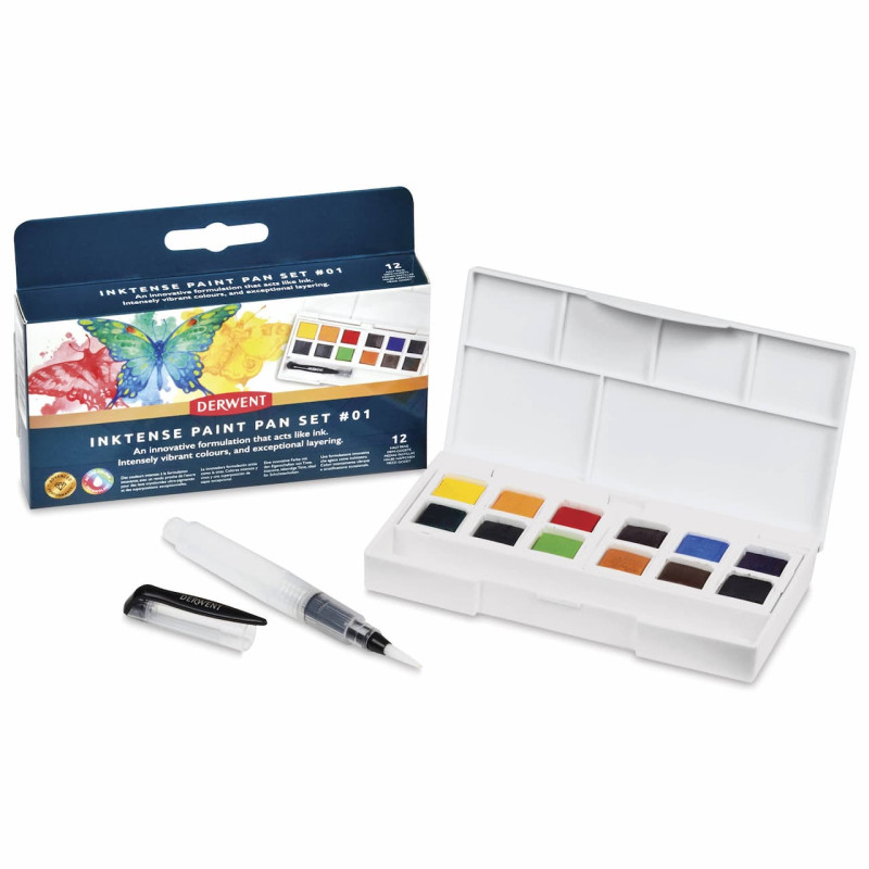 Set 12 culori Derwent Inktense Paint Pan