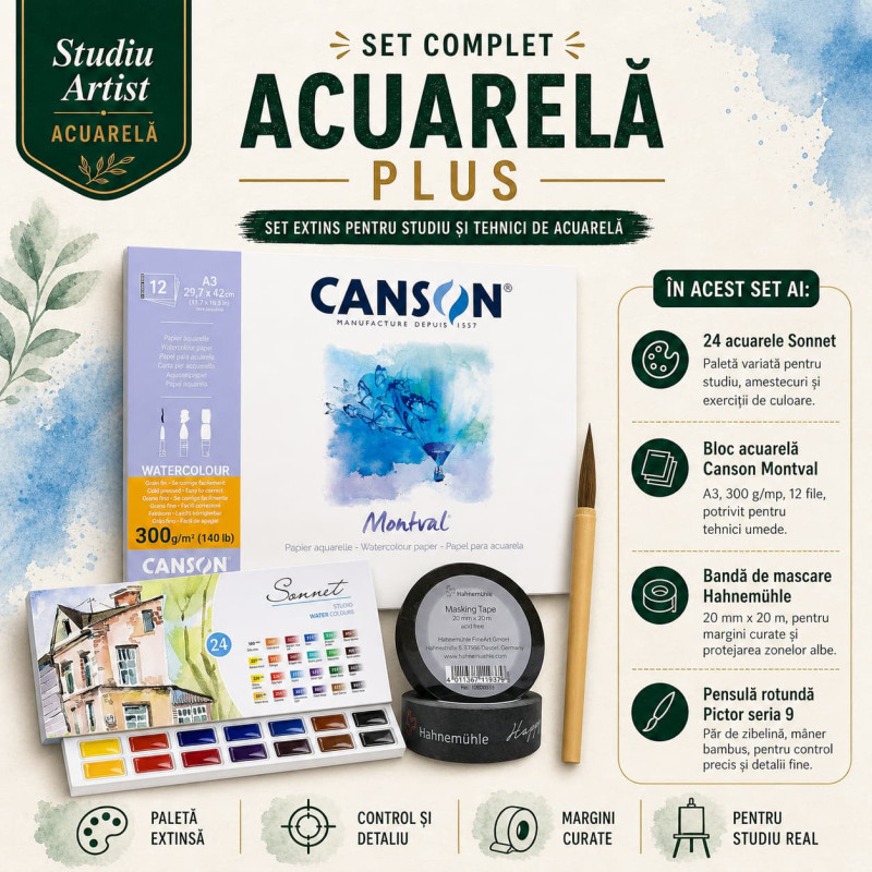 Set complet acuarelă Studiu Artist Plus