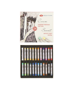 Set 24 creioane bicolore, cutie metalica