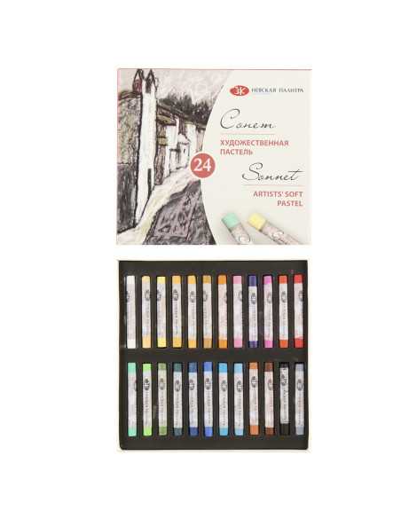 Set 24 creioane bicolore, cutie metalica