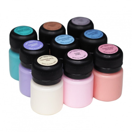 Set 9 culori textile pastel Decola 20 ml – acrilice pe bază de apă