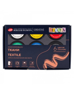 Set 6 culori textile Decola 20 ml – acrilice pe bază de apă