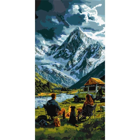 Pictura pe numere 40x80 cm, muntele semet