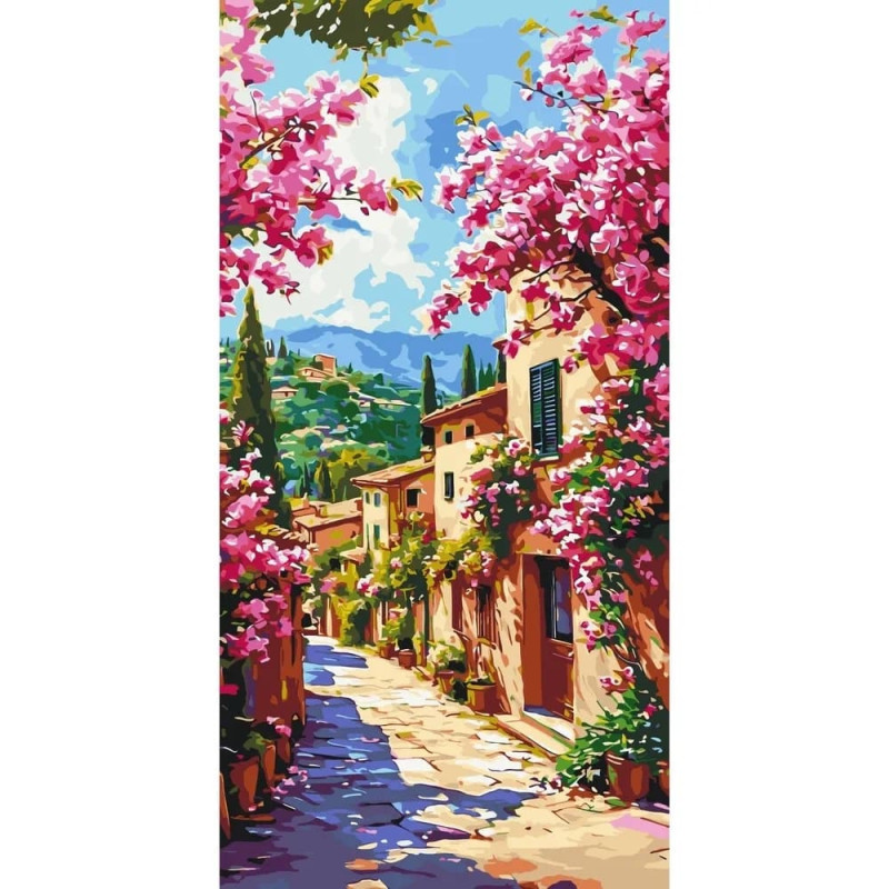 Pictura pe numere 60x80 cm, peisaj din Grecia