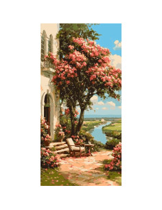 Pictura pe numere 60x80 cm, copac inflorit