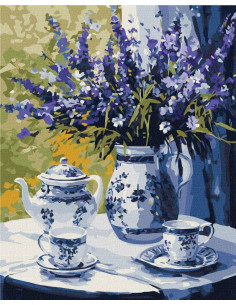 Pictura pe numere 40x50 cm, vaza cu lavanda