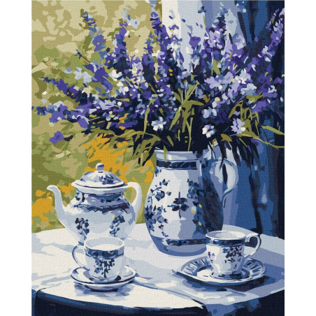 Pictura pe numere 40x50 cm, vaza cu lavanda