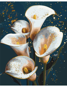 Pictura pe numere 40x50 cm, buchet de cale
