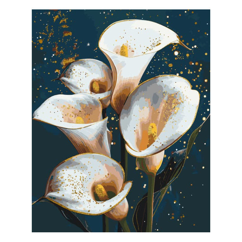 Pictura pe numere 40x50 cm, buchet de cale