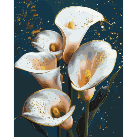 Pictura pe numere 40x50 cm, buchet de cale