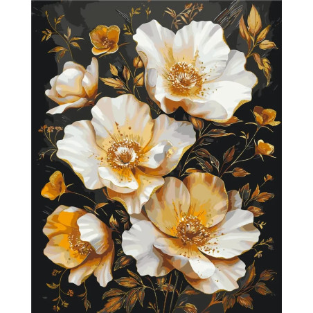 Pictura pe numere 40x50 cm, trandafiri salbatici