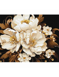 Pictura pe numere 40x50 cm, flori diafane