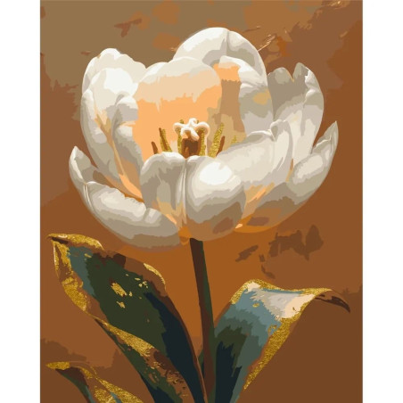 Pictura pe numere 40x50 cm, lalea ( culori metalizate)