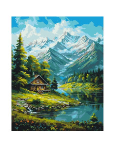Pictura pe numere 40x50 cm, peisaj de munte