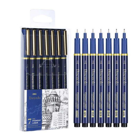 Set 7 linere grafice 0.2–0.5 mm Deli