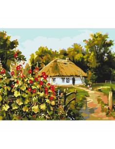 Pictura pe numere 40x50 cm, casuta de la tara