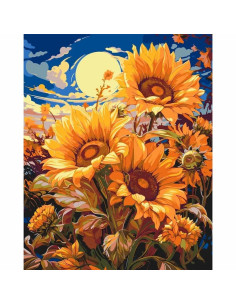 Pictura pe numere 40x50 cm, floarea soarelui