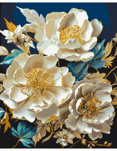 Pictura pe numere 40x50 cm, floari maiestuase